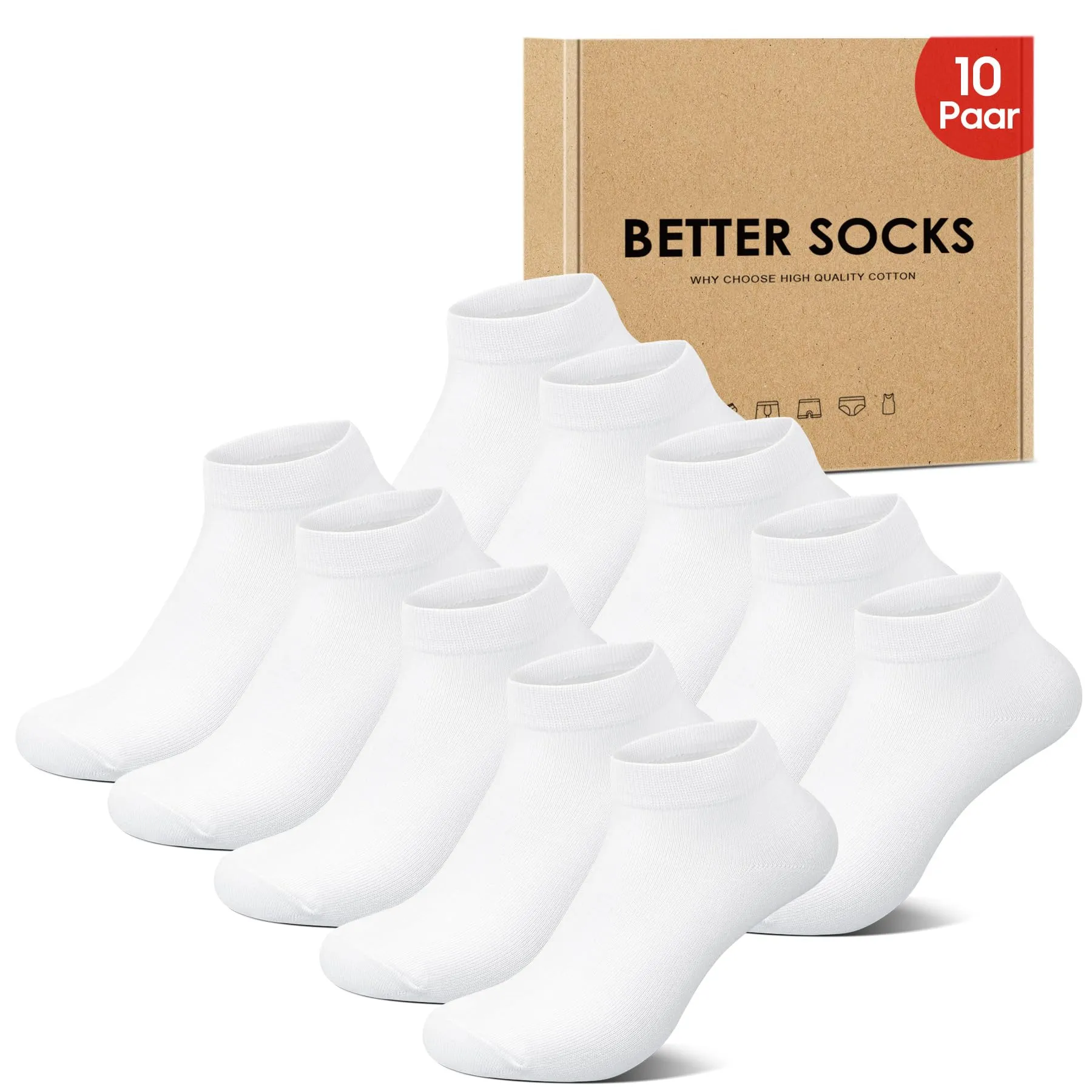IceReco Calze Corte Sportive in Cotone per Uomo e Donna, 10 Paia, 47-50 - immagine 1