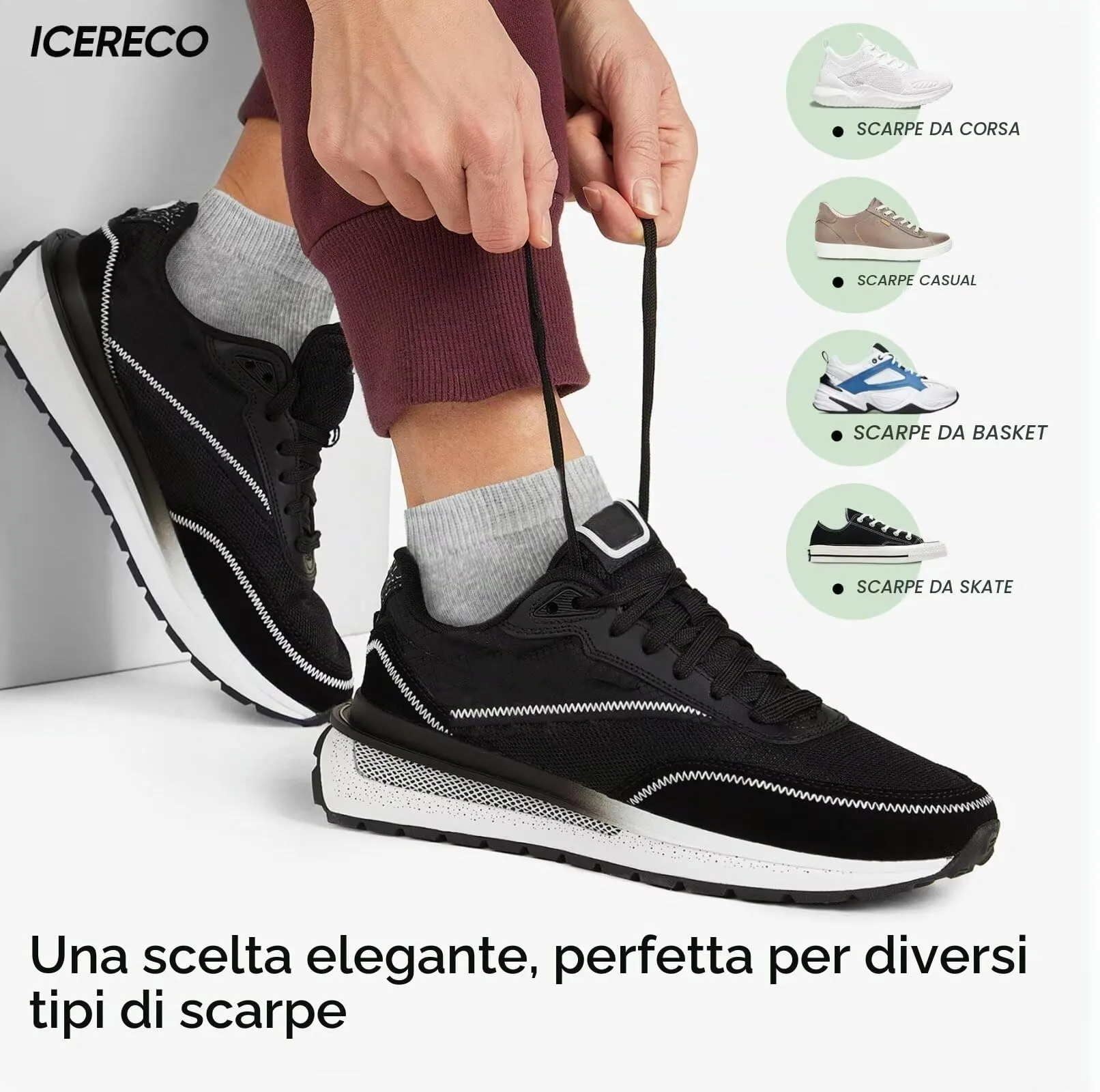 IceReco Calze Corte Uomo e Donna in Cotone, 10 Paia, Grigio, 43-46 - immagine 7