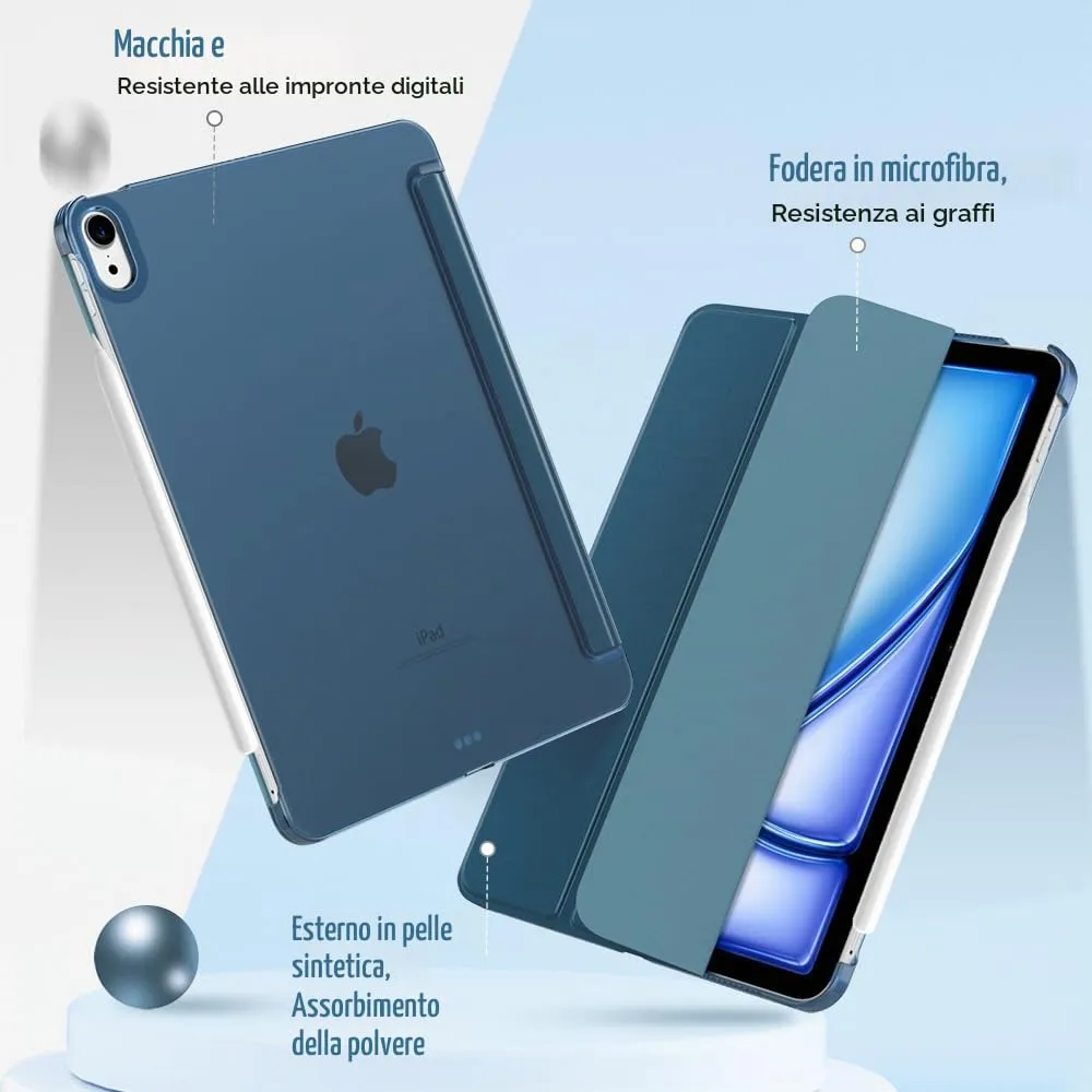 TiMOVO Cover per iPad Air 11" M4/M3/M2, Air 5a/4a 10,9", Blu Cobalto - immagine 4