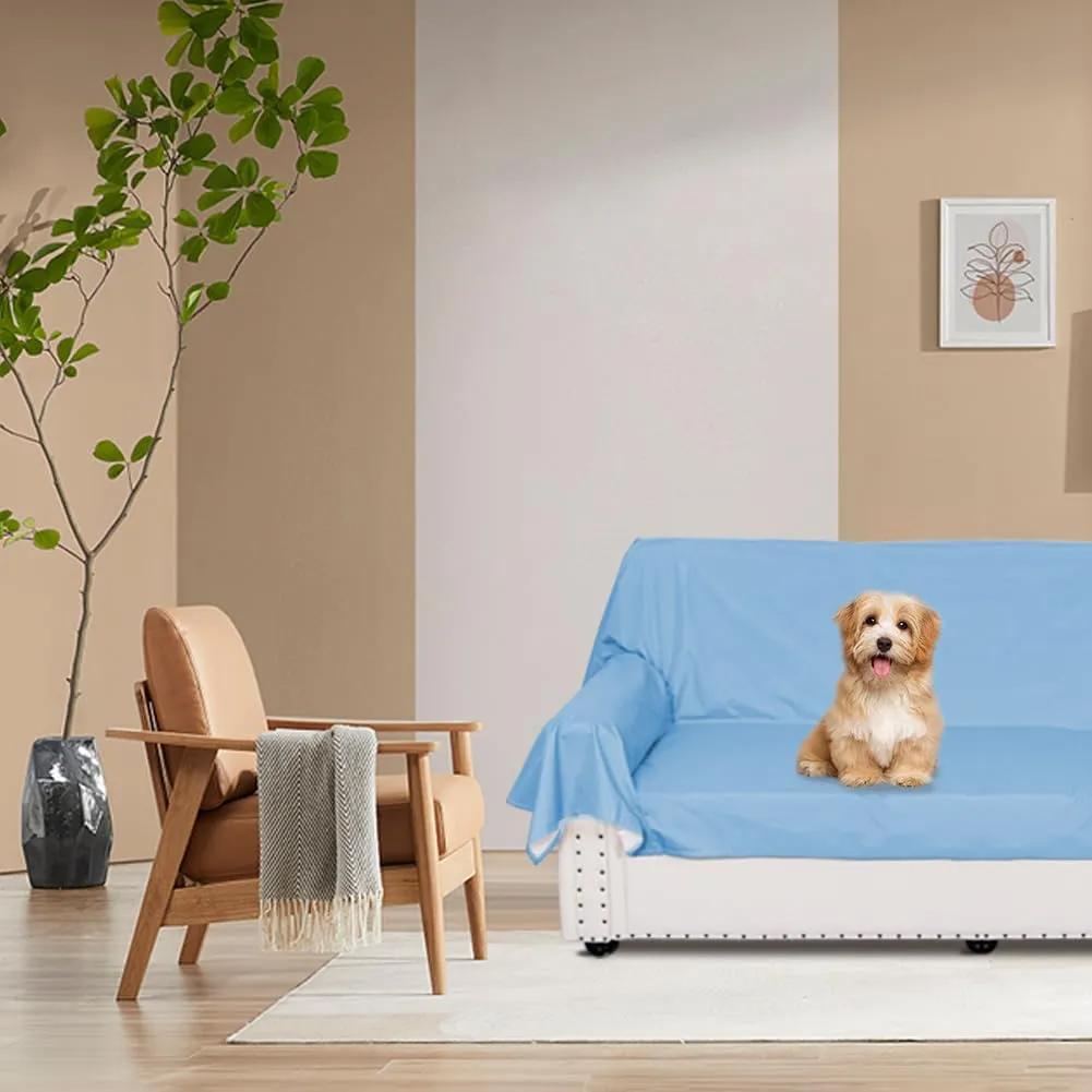 DUJUIKE Copriletto Impermeabile per Letto Matrimoniale, Cal King/King 230 x 250cm, Blu Celest - immagine 5