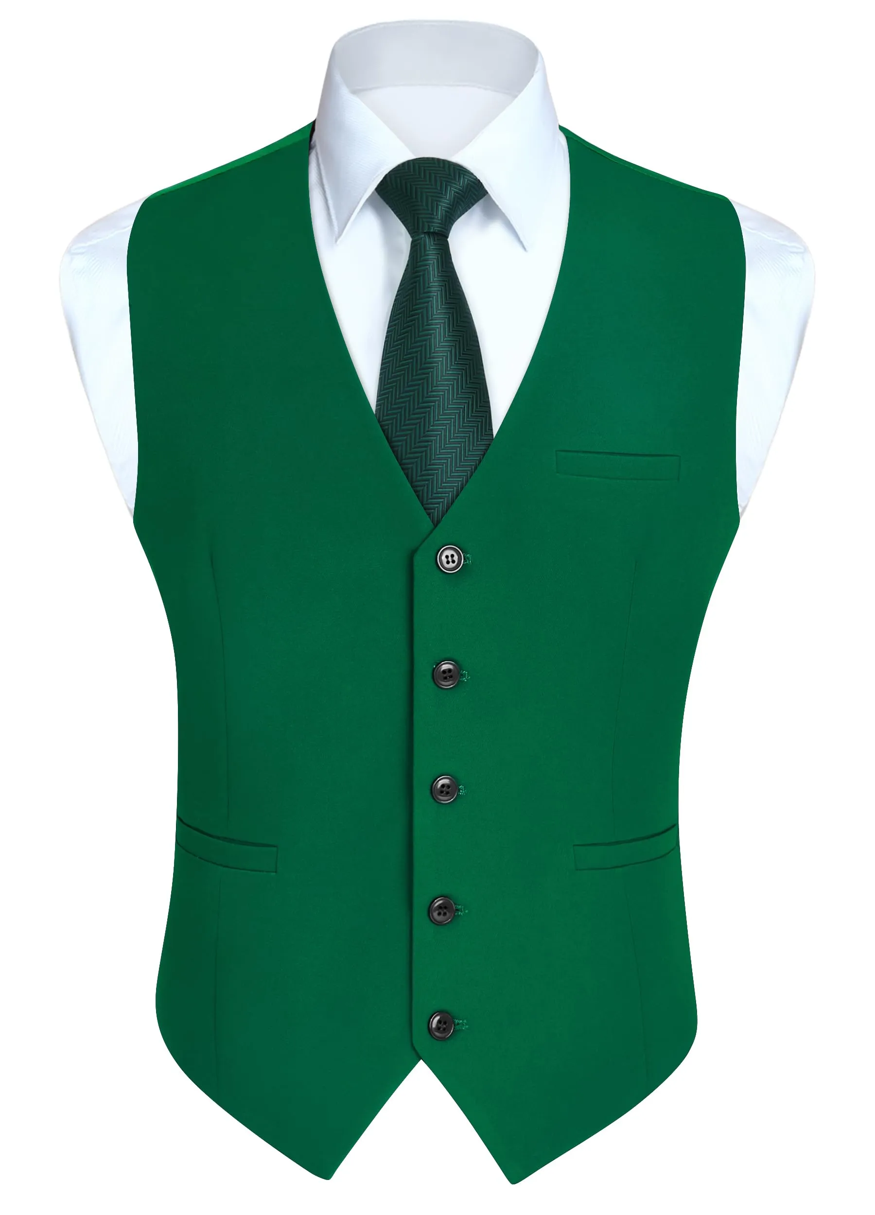 HISDERN Gilet da uomo in cotone tinta unita Verde 2, 4XL - immagine 1