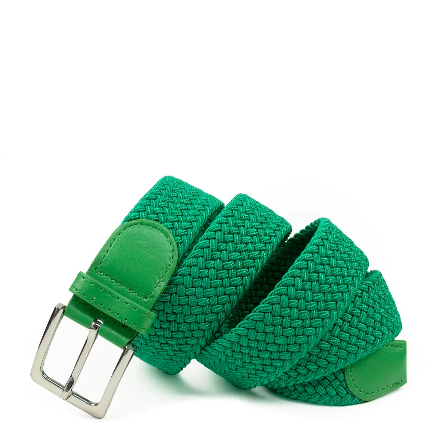 GLAMEXX24 Cintura Elastica in Tessuto Intrecciato Unisex, Regolabile, Erba Verde, 110 cm - immagine 3