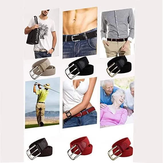 GLAMEXX24 Cintura Elastica Unisex in Tessuto Intrecciato Regolabile, Turchese, 115cm - immagine 4