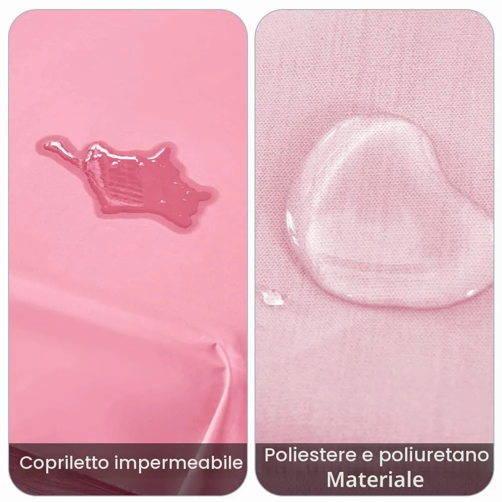 DUJUIKE Copriletto Impermeabile per Letto Matrimoniale, Cal King/King 230 x 250cm, Rosa - immagine 2