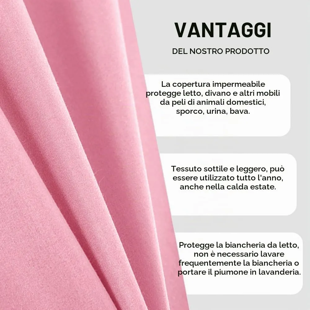 DUJUIKE Copriletto Impermeabile per Letto Matrimoniale, Cal King/King 230 x 250cm, Rosa - immagine 7