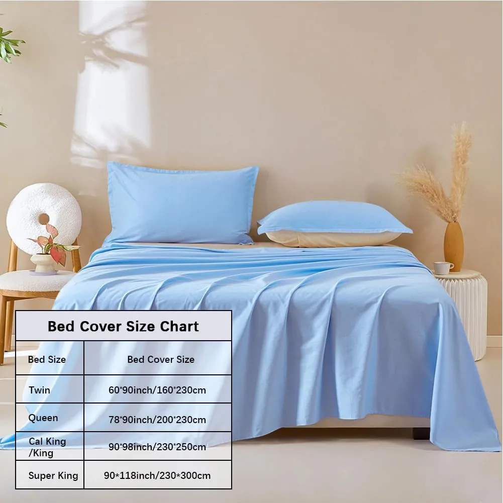 DUJUIKE Copriletto Impermeabile per Letto Matrimoniale, Queen 200 x 230 cm, Blu Celest - immagine 3