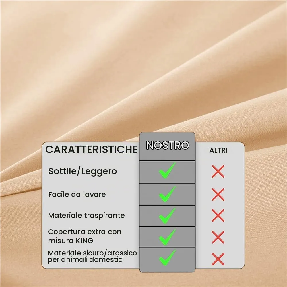 DUJUIKE Copriletto Impermeabile per Letto Matrimoniale, Queen 200 x 230cm, Giallo Albicocca - immagine 4