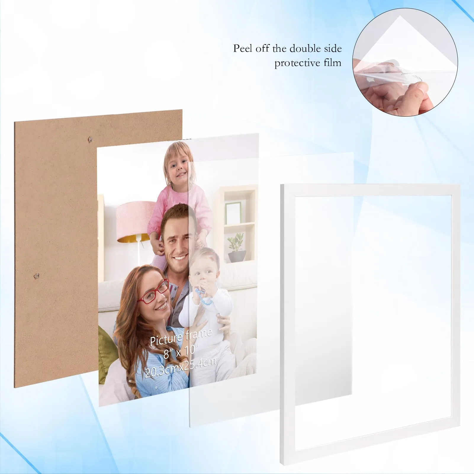 Giftgarden Cornice 20x25 cm in PVC, Colore Bianco - immagine 7