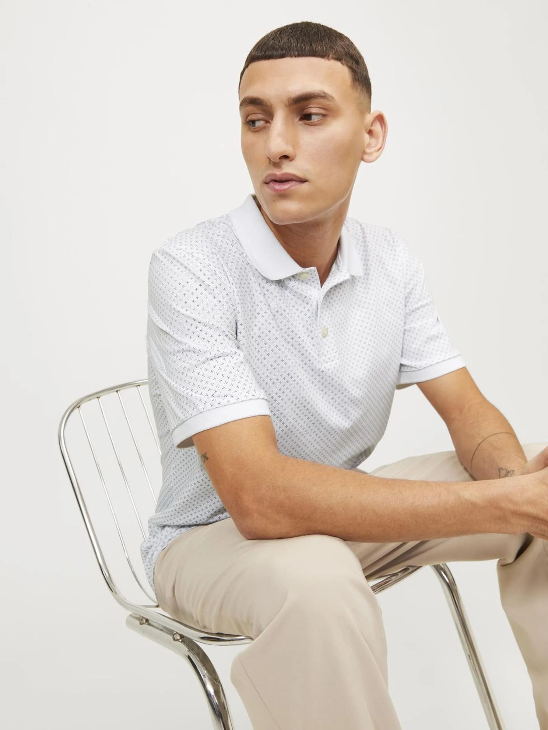Jack & Jones Luis AOP Short Sleeve Polo, White, 2XL - immagine 7