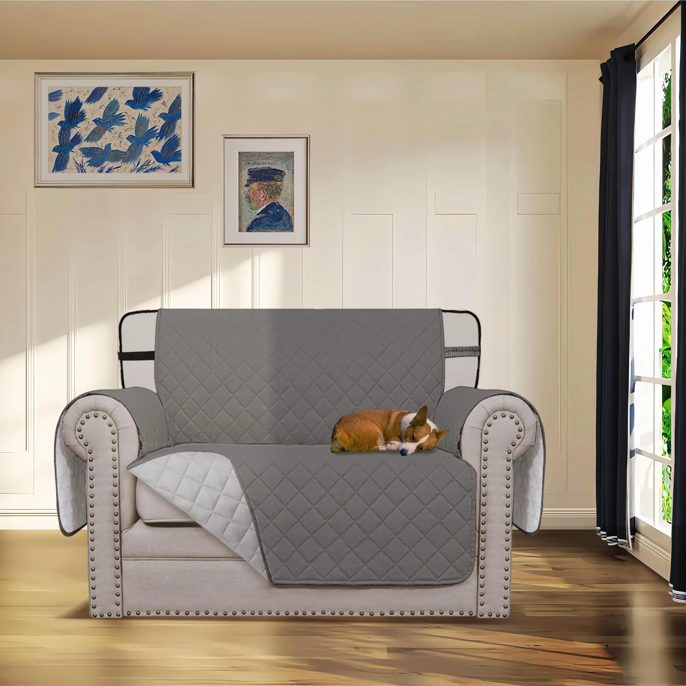 Easy-Going Coprisedia per Cani Impermeabile, Reversibile e Lavabile, Grigio/Grigio Chiaro, 76,2 cm - immagine 2