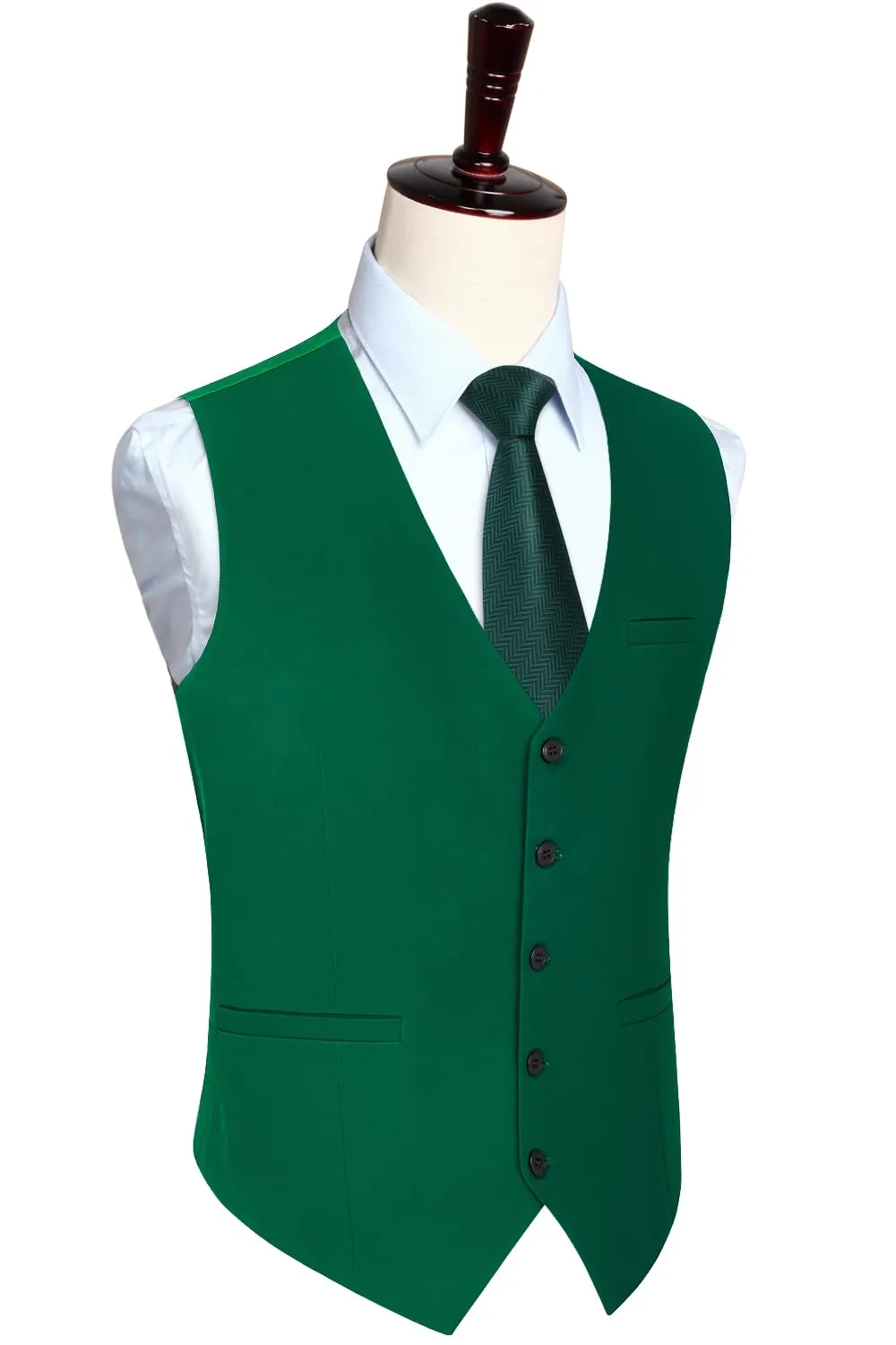 HISDERN Gilet da uomo in cotone tinta unita, Verde 2, S - immagine 3
