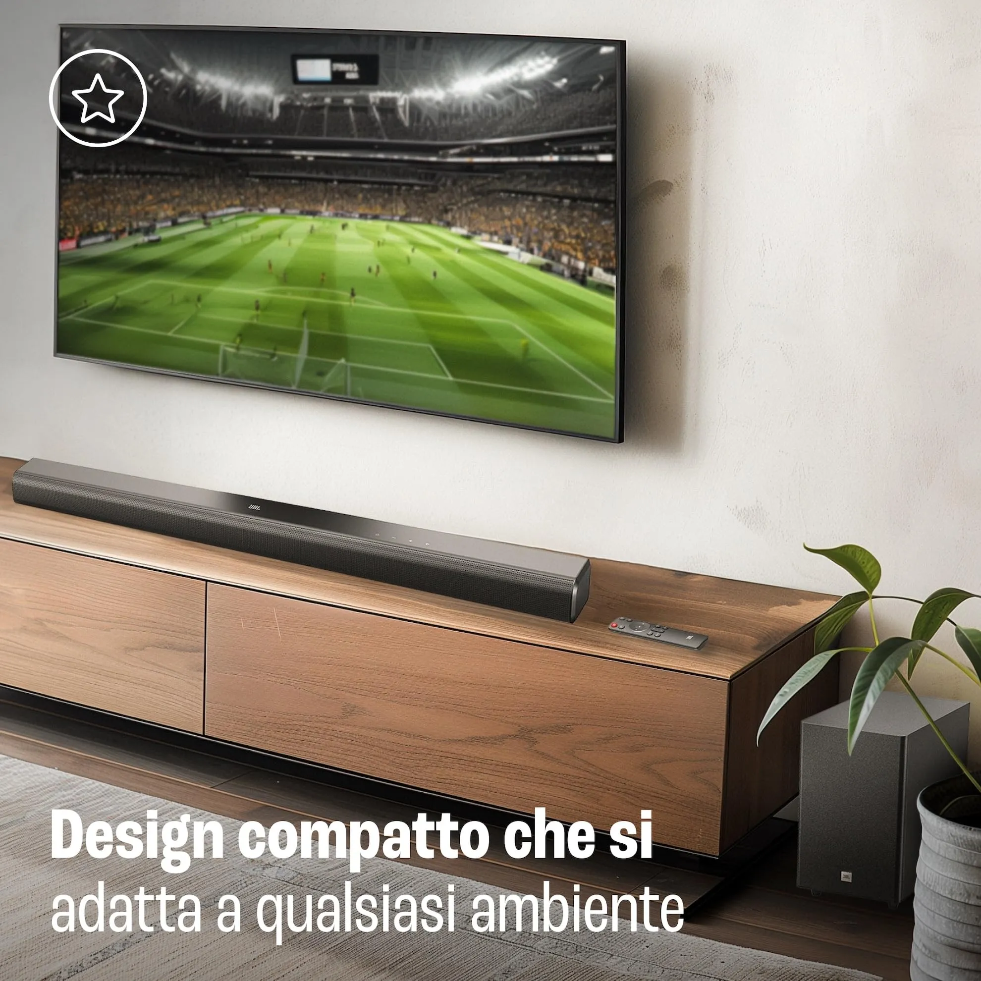 JBL Cinema SB 550 Soundbar 3.1 Canali con Subwoofer Wireless, Dolby Atmos, HDMI ARC, 250W, Nero - immagine 3