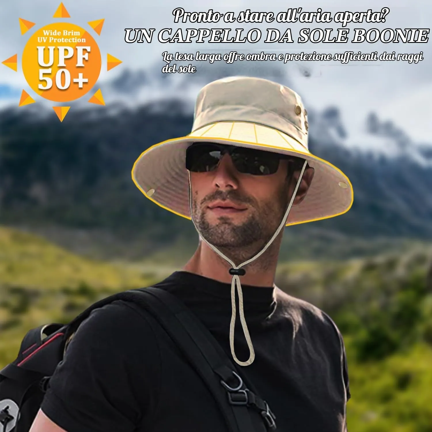 Favuit Cappello Boonie Pieghevole Unisex a Tesa Larga per Protezione Solare e Attività all'Aperto - immagine 2