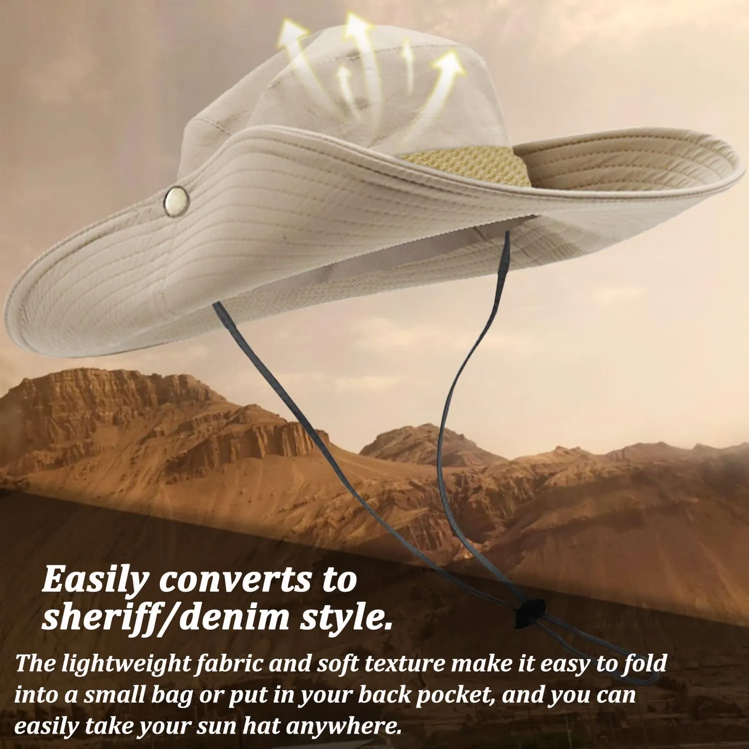 Favuit Cappello Boonie Pieghevole Unisex a Tesa Larga per Protezione Solare e Attività all'Aperto - immagine 3
