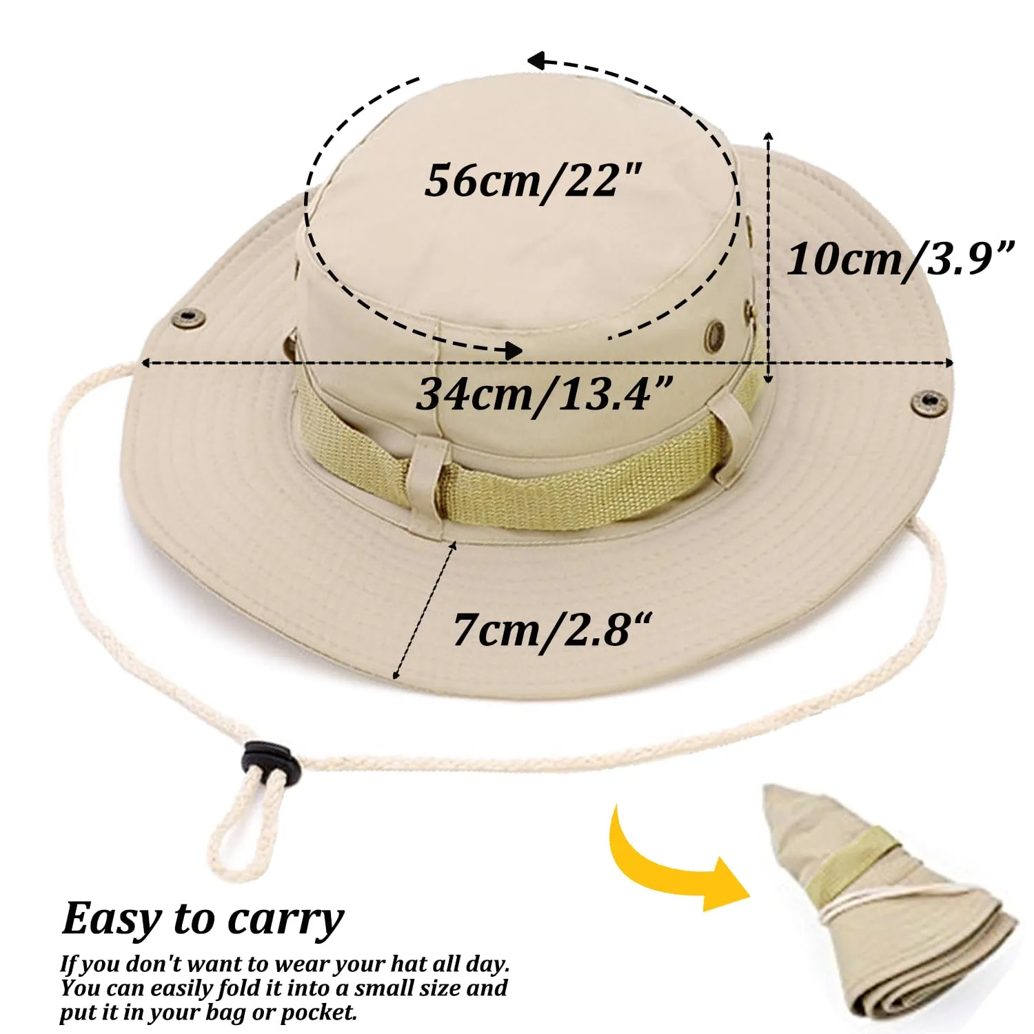 Favuit Cappello Boonie Pieghevole Unisex a Tesa Larga per Protezione Solare e Attività all'Aperto - immagine 6