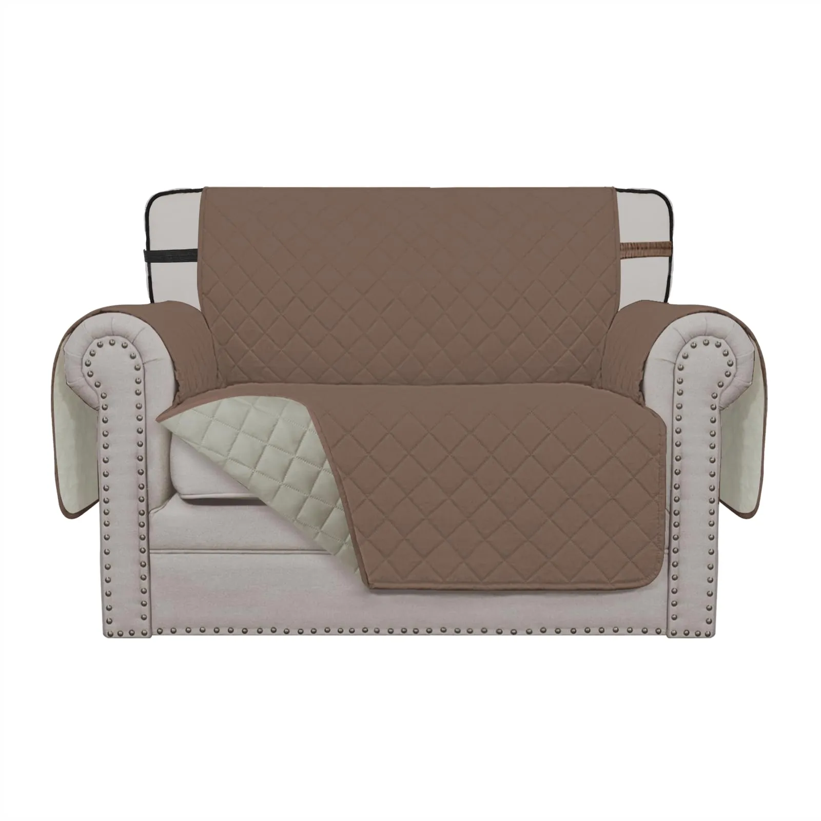 Easy-Going Coprisedia Reversibile Lavabile e Resistente all'Acqua per Cani con Cinghia Regolabile (Poltrona 76 cm, Marrone/Beige) - immagine 1