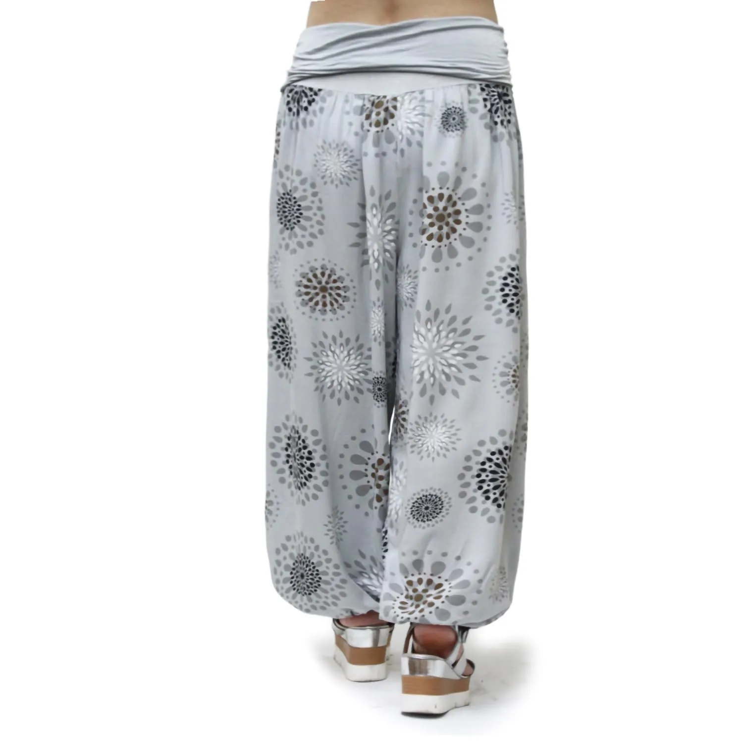 GLAMEXX24 Pantaloni da Donna in Viscosa a Motivo a Cerchio - immagine 4
