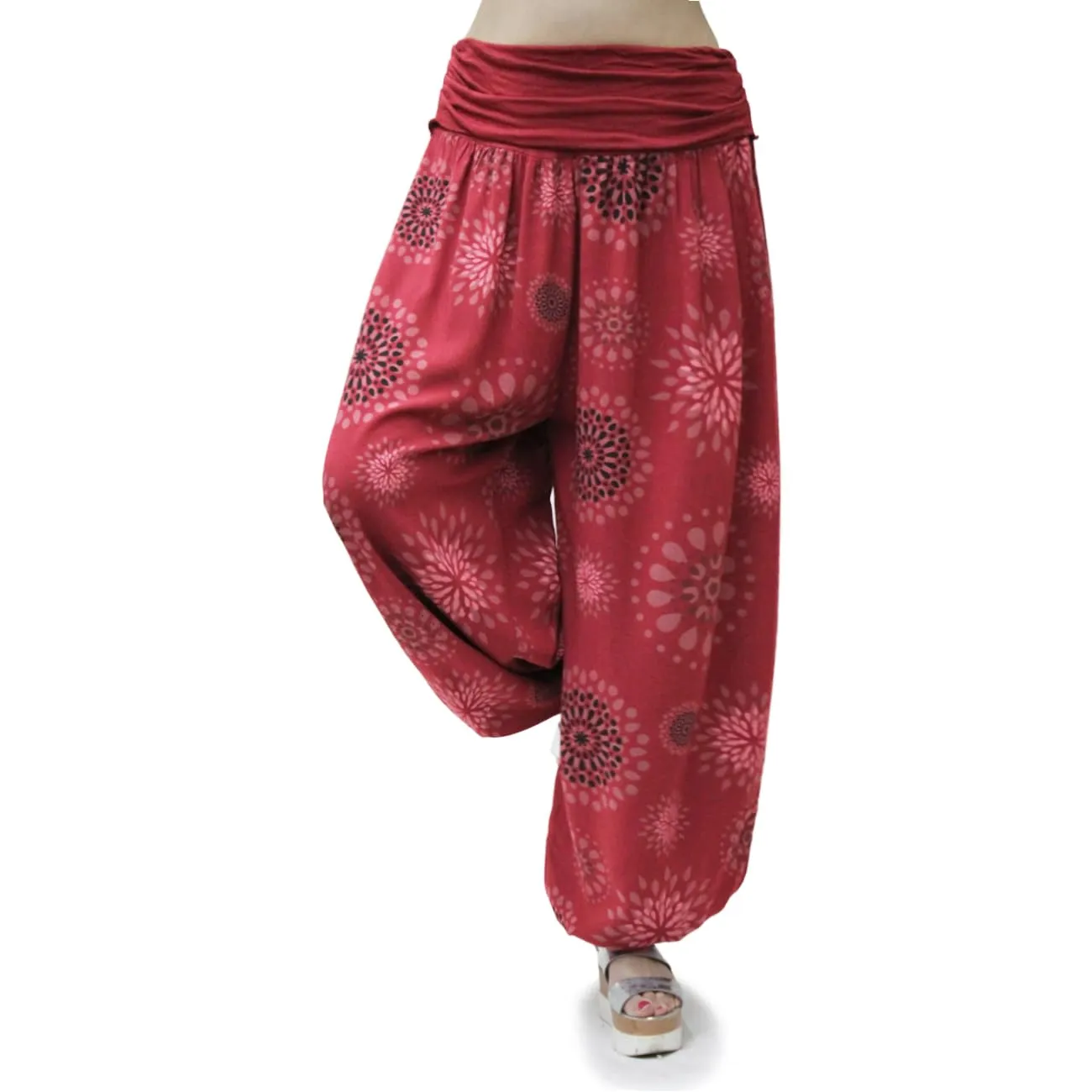 GLAMEXX24 Pantaloni Harem Donna in Viscosa, Pantaloni Yoga Larga Casual con Tasche per Sport, Danza e Pilates - immagine 2