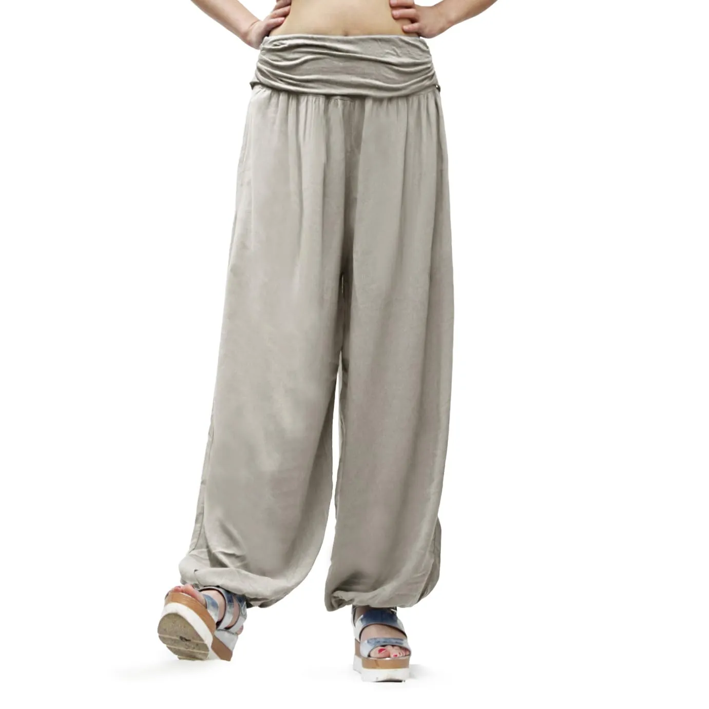 GLAMEXX24 Pantaloni Harem Donna Larga Casual per Yoga, Pilates e Danza con Tasche - immagine 1