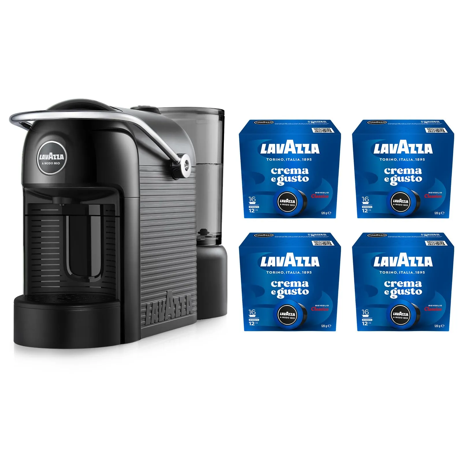 Lavazza A Modo Mio Jolie Evo Macchina Espresso Nera con 64 Capsule Crema e Gusto Classico - immagine 1