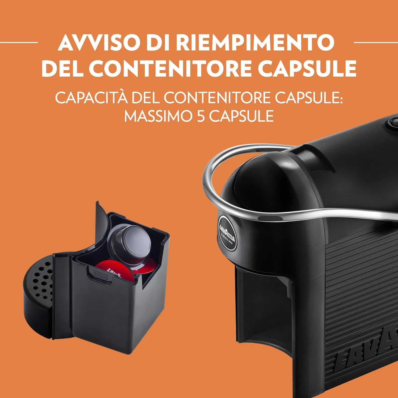 Lavazza A Modo Mio Jolie Evo Macchina Espresso Nera con 64 Capsule Crema e Gusto Classico - immagine 4