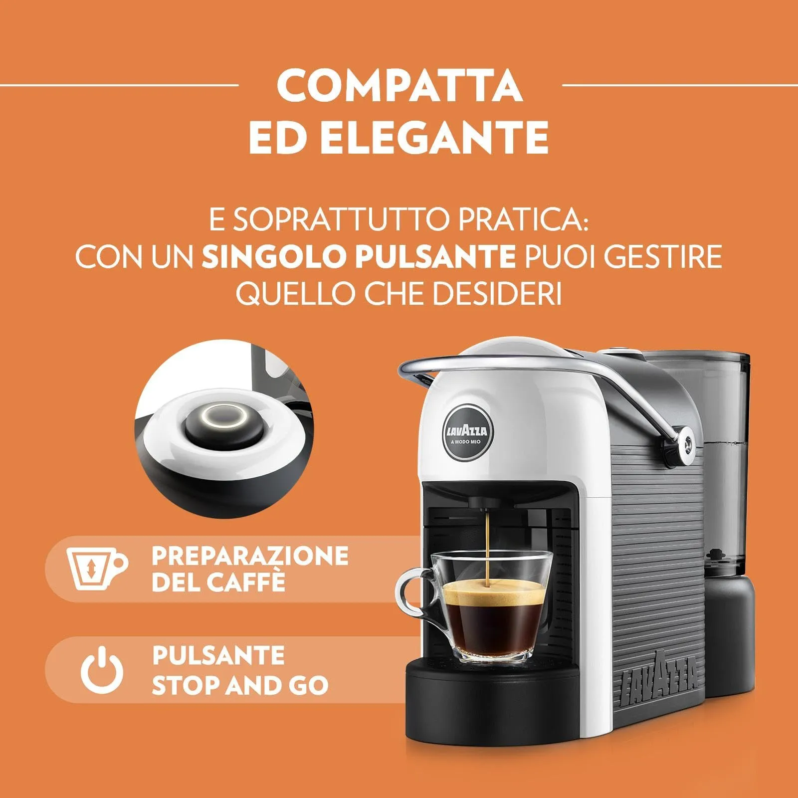 Lavazza A Modo Mio Jolie Evo Macchina per Caffè, Bianca, con 64 Capsule Crema e Gusto Classico - immagine 2