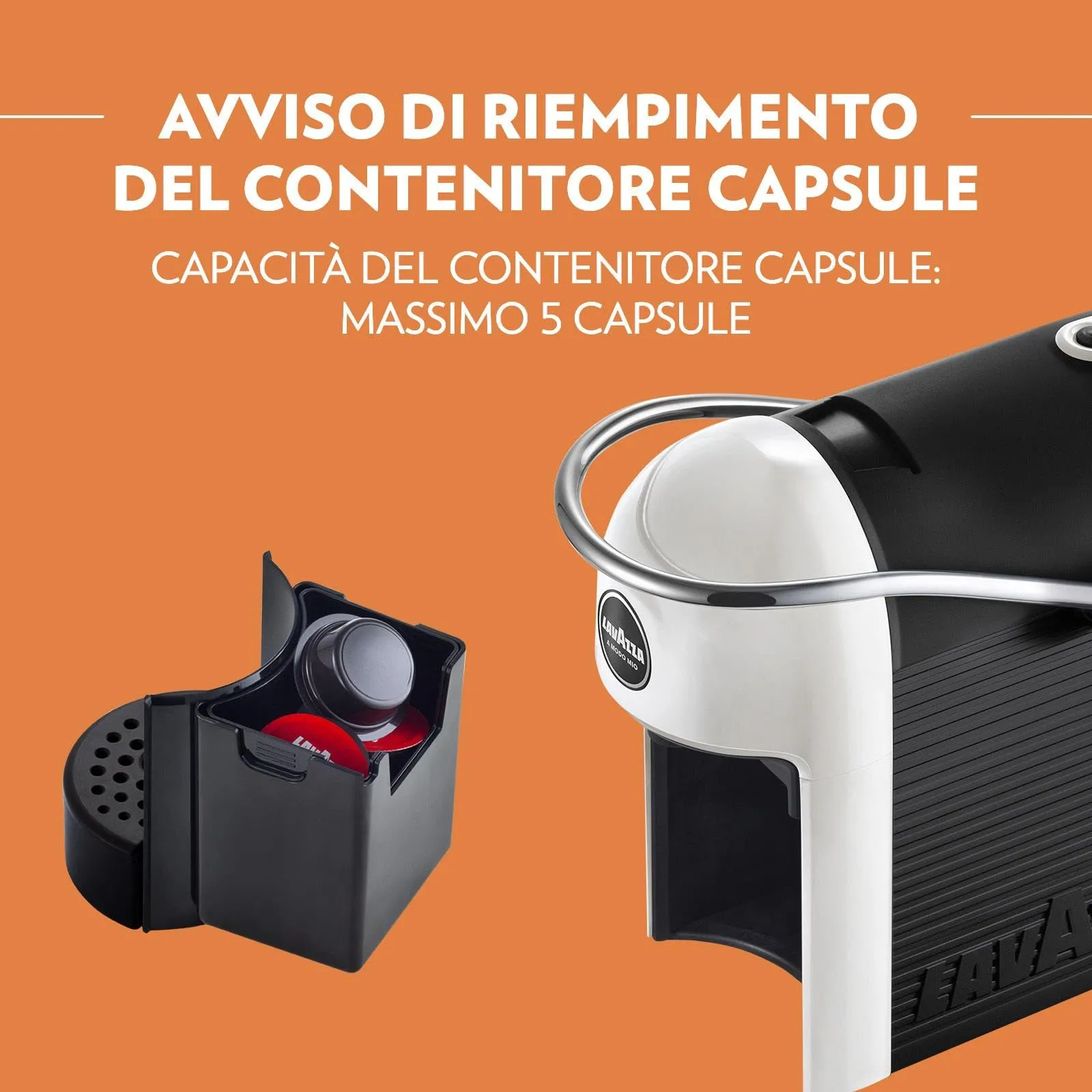 Lavazza A Modo Mio Jolie Evo Macchina per Caffè, Bianca, con 64 Capsule Crema e Gusto Classico - immagine 4