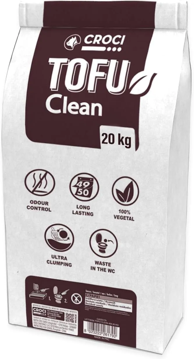 Croci Tofu Clean Lettiera per Gatti Vegetale Agglomerante 45L - immagine 1