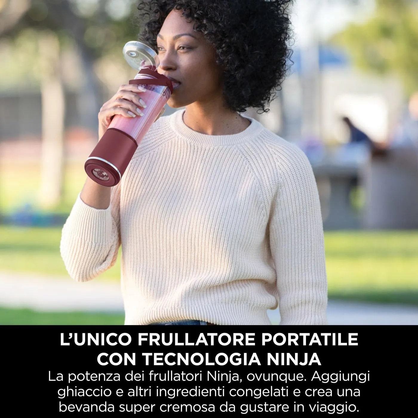 Ninja Blast Frullatore Portatile, 530 ml, Ricaricabile, Ciliegia - immagine 2