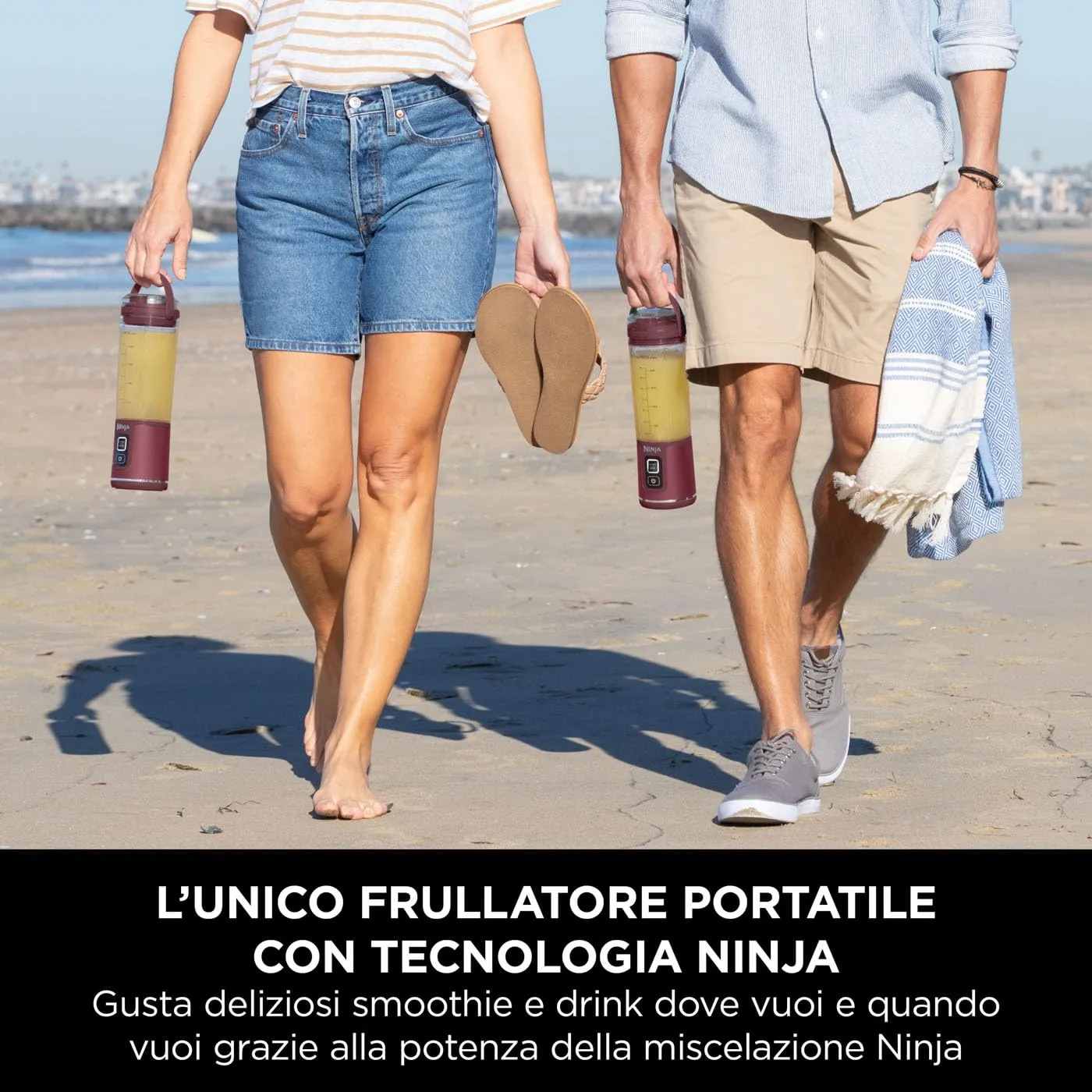Ninja Blast Frullatore Portatile, 530 ml, Ricaricabile, Ciliegia - immagine 3