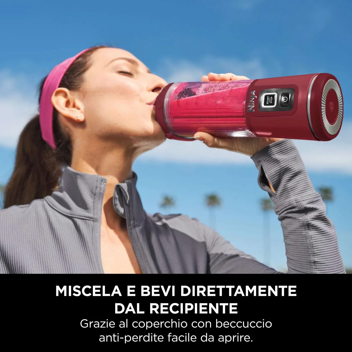 Ninja Blast Frullatore Portatile, 530 ml, Ricaricabile, Ciliegia - immagine 5