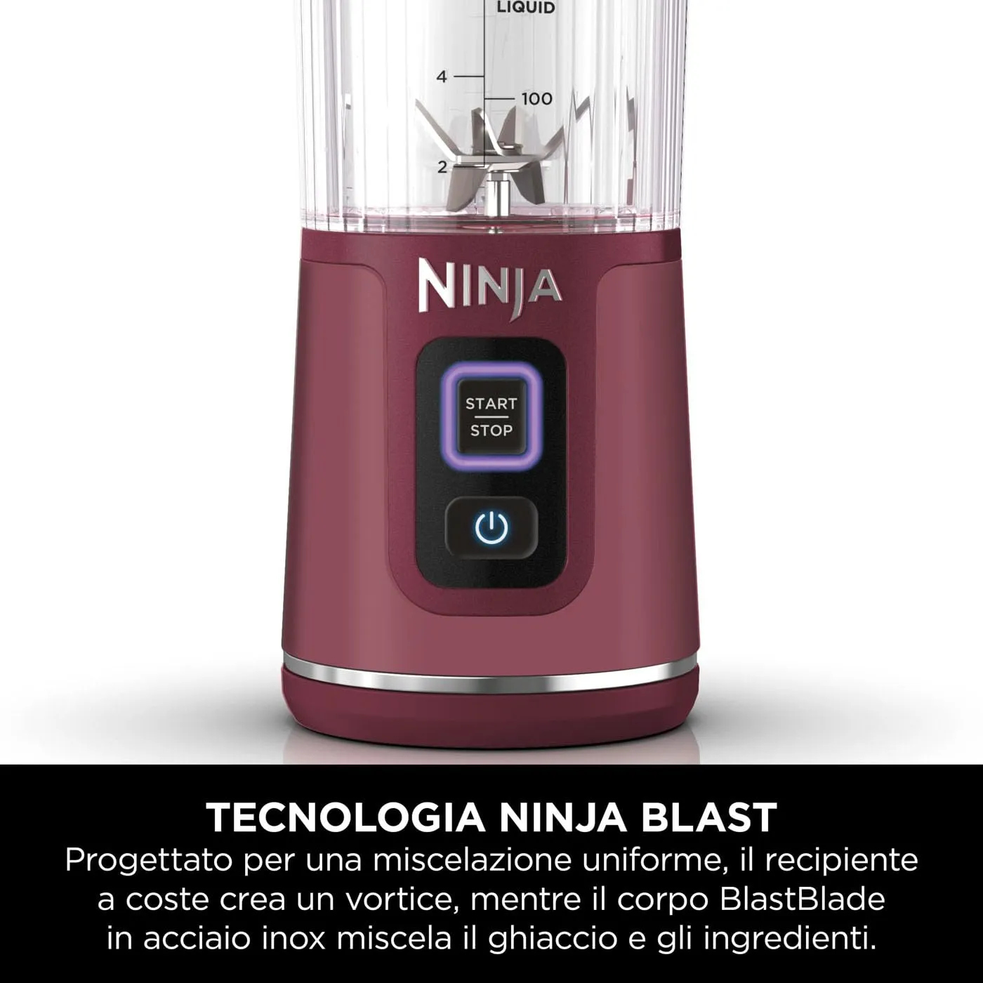 Ninja Blast Frullatore Portatile, 530 ml, Ricaricabile, Ciliegia - immagine 9