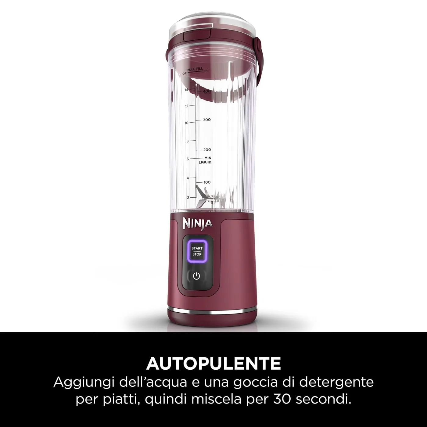 Ninja Blast Frullatore Portatile, 530 ml, Ricaricabile, Ciliegia - immagine 13