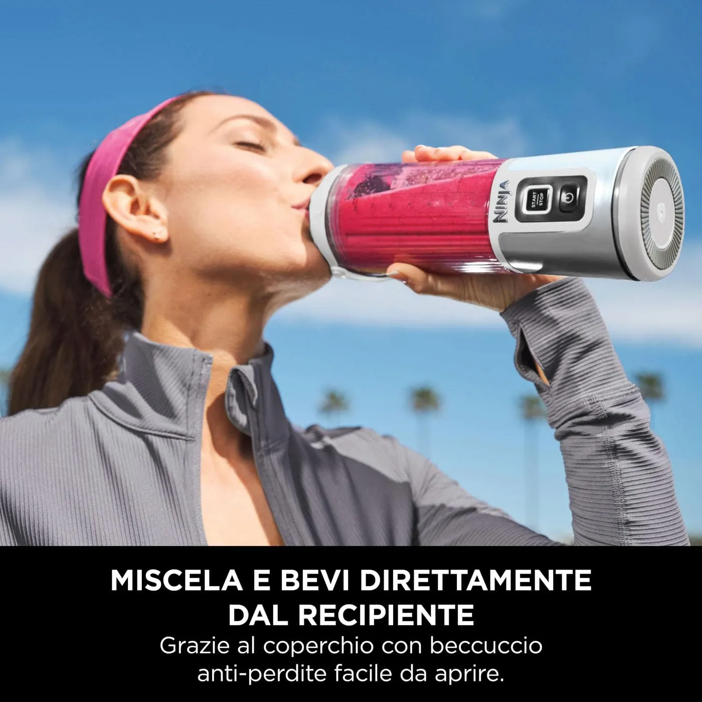 Ninja Blast Frullatore Portatile, 530 ml, Ricaricabile, Bianco, BC151EUWH - immagine 6