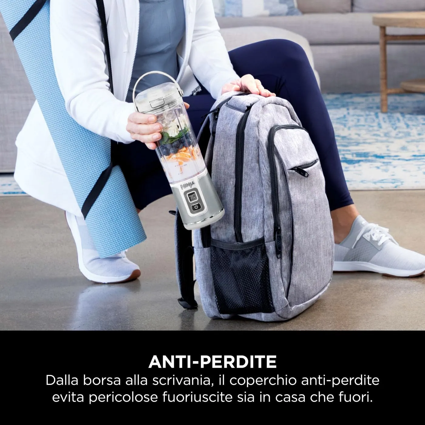 Ninja Blast Frullatore Portatile, 530 ml, Ricaricabile, Bianco, BC151EUWH - immagine 8