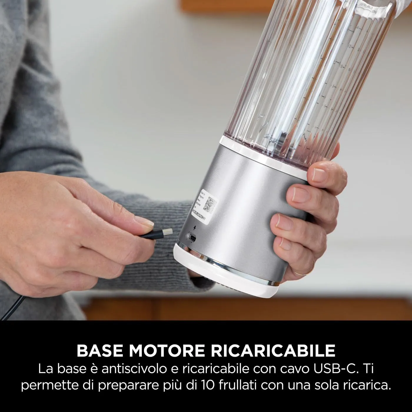 Ninja Blast Frullatore Portatile, 530 ml, Ricaricabile, Bianco, BC151EUWH - immagine 9