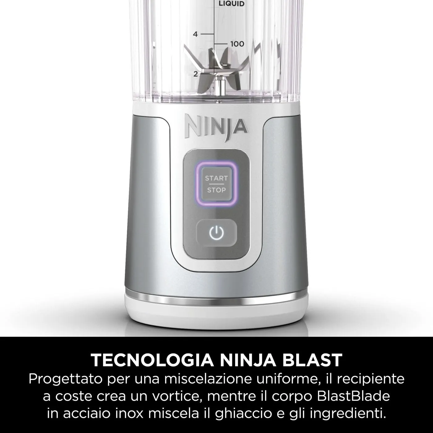 Ninja Blast Frullatore Portatile, 530 ml, Ricaricabile, Bianco, BC151EUWH - immagine 10