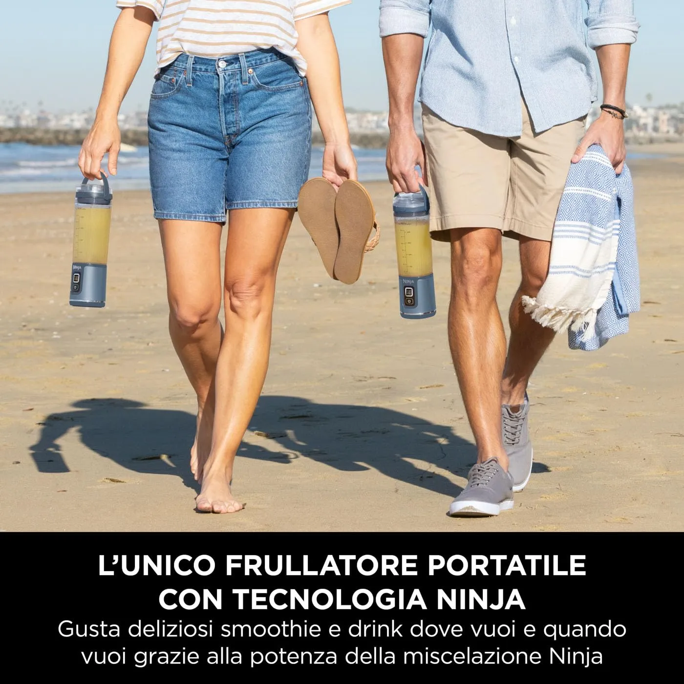 Ninja Blast Frullatore Portatile, 530 ml, Ricaricabile, Blu Denim - immagine 5