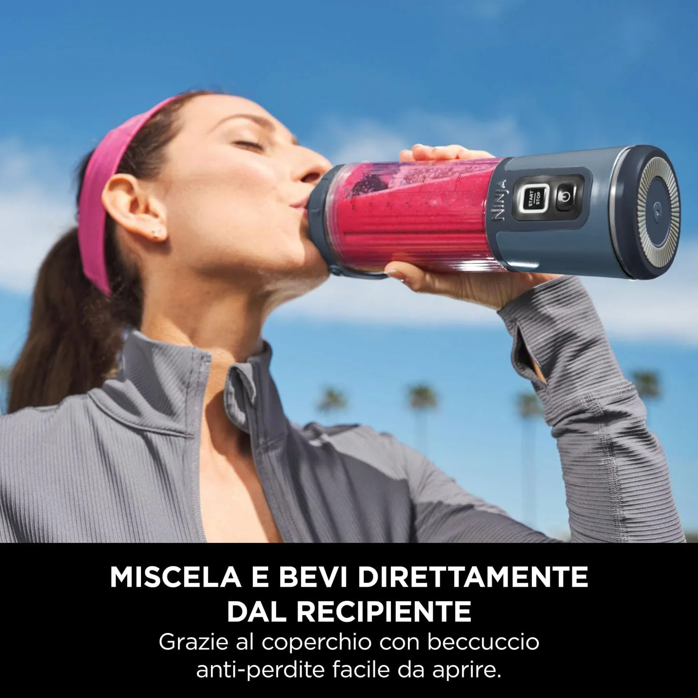 Ninja Blast Frullatore Portatile, 530 ml, Ricaricabile, Blu Denim - immagine 6