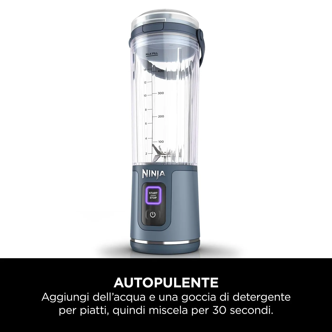 Ninja Blast Frullatore Portatile, 530 ml, Ricaricabile, Blu Denim - immagine 12