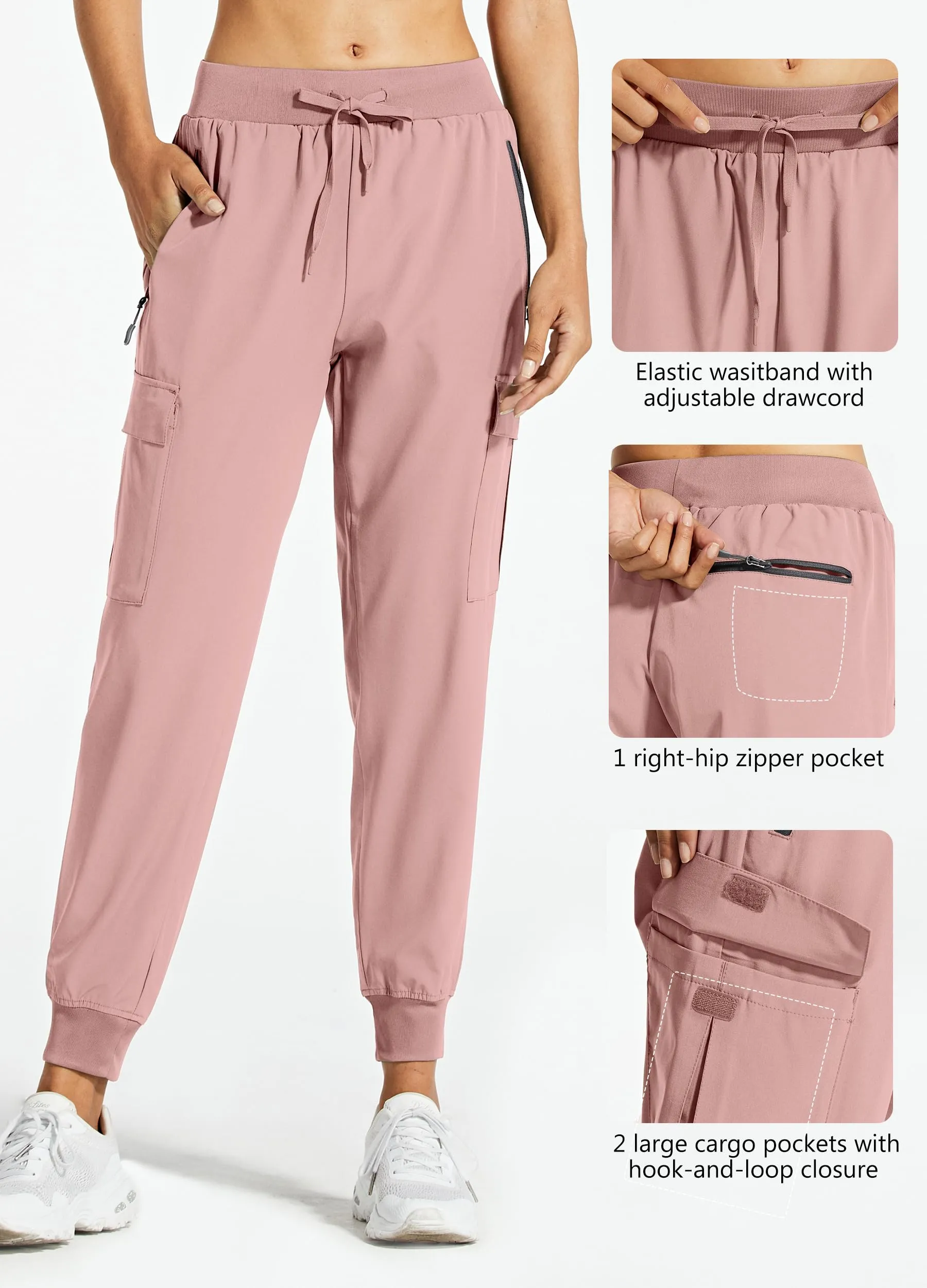 Libin Pantaloni Cargo da Donna, Leggeri e ad Asciugatura Rapida, Rosa Chiaro, M - immagine 4