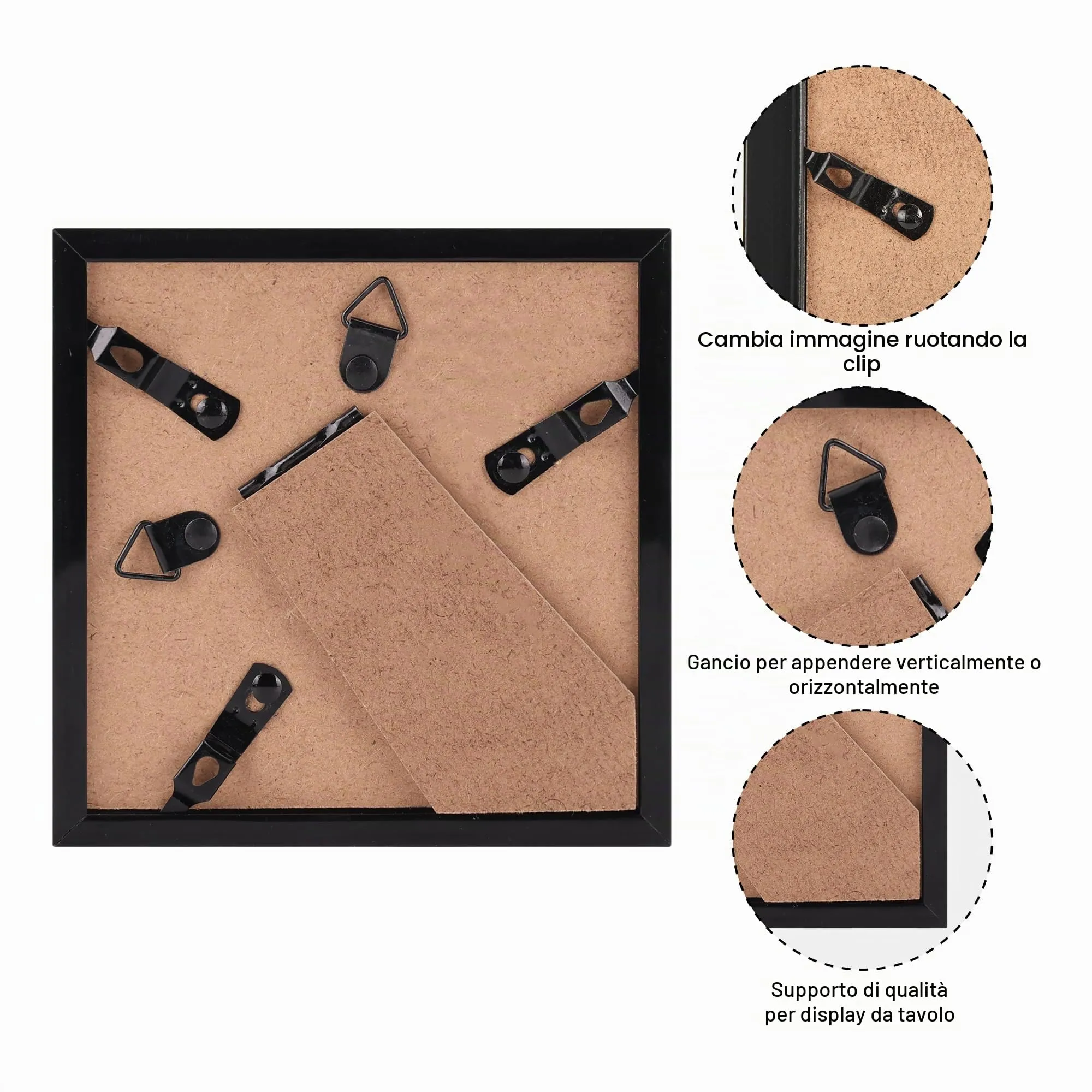 Giftgarden Cornice in PVC, 10x10cm, Nero, 1 Pezzo - immagine 3
