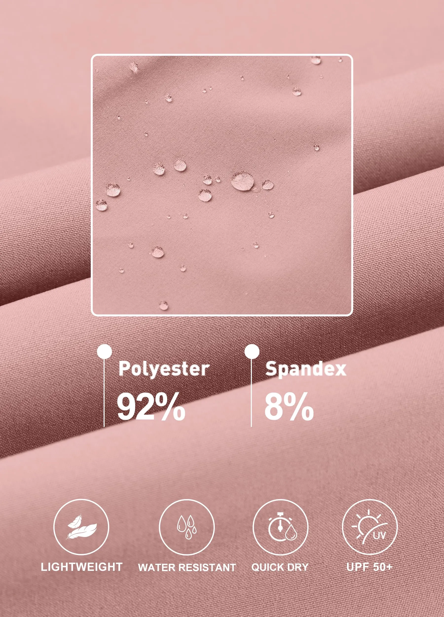 Libin Pantaloni Cargo da Donna, Leggeri e ad Asciugatura Rapida, Rosa Chiaro, XS - immagine 5