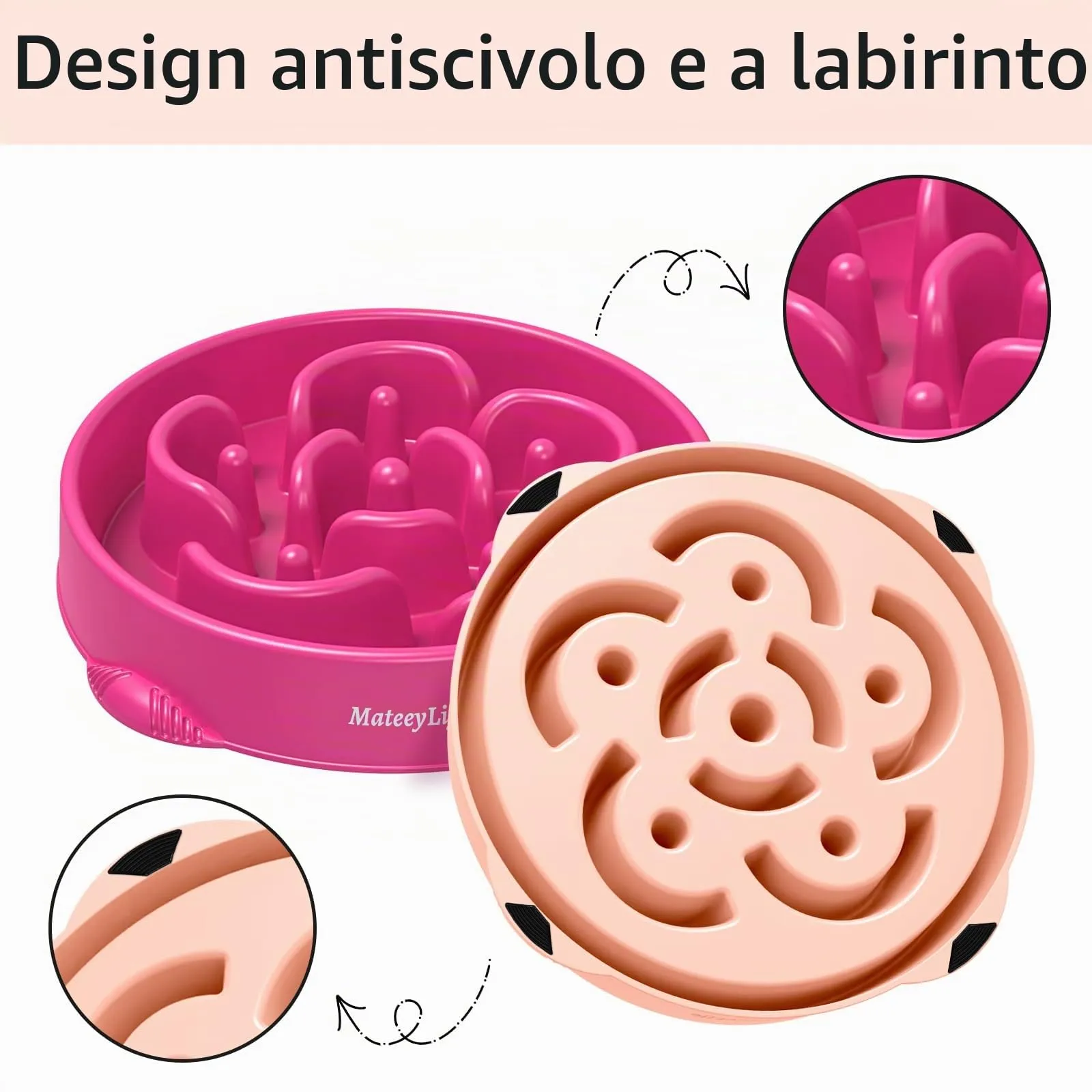 MateeyLife Bloat Stop Maze Dog Feeder, Ciotole Anti-soffocamento per Cani Grandi, 2 Pezzi - immagine 4