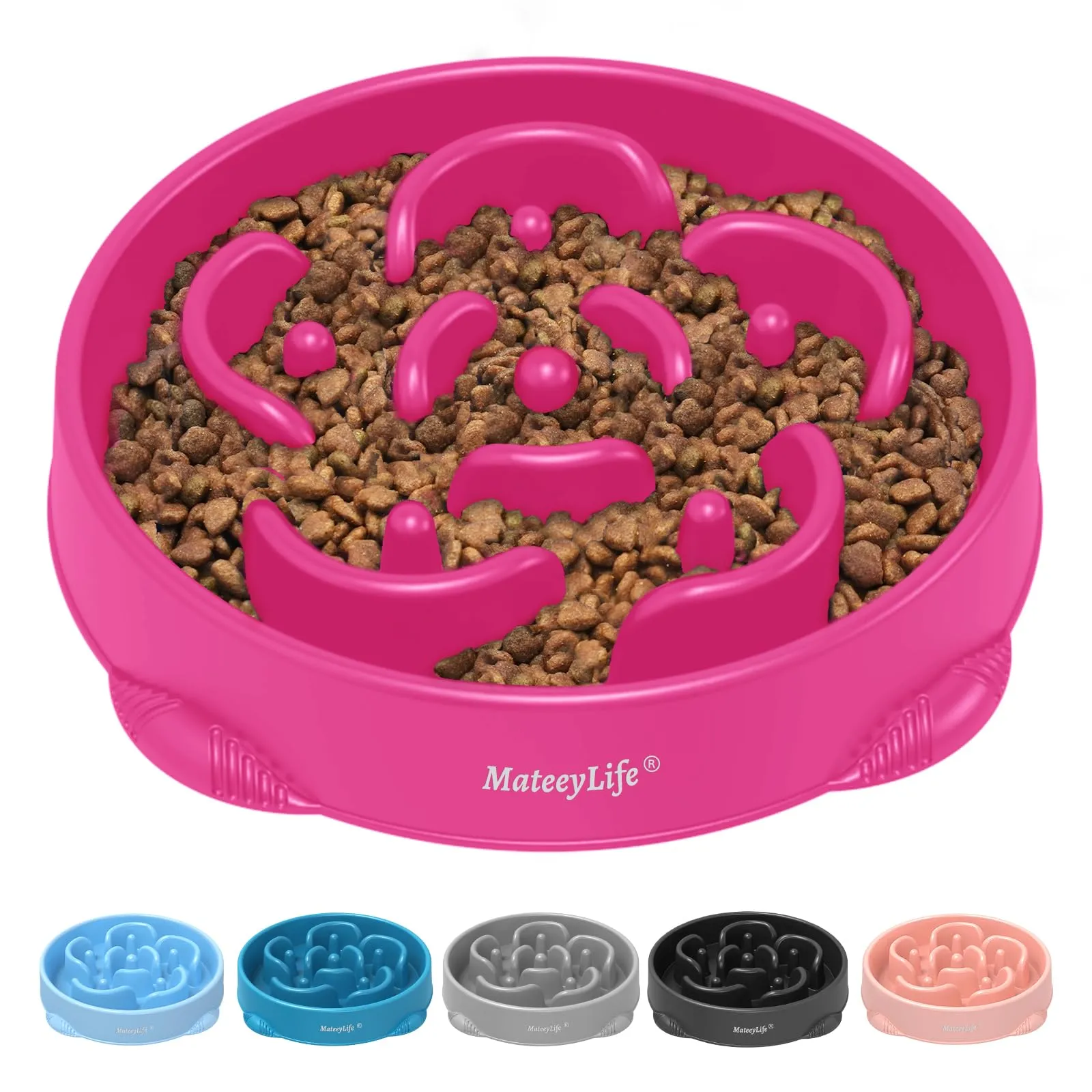 MateeyLife Ciotole per cani alimentazione lenta, anti-soffocamento e antiscivolo, labirinto per razze grandi, 4 tazze, viola - immagine 1