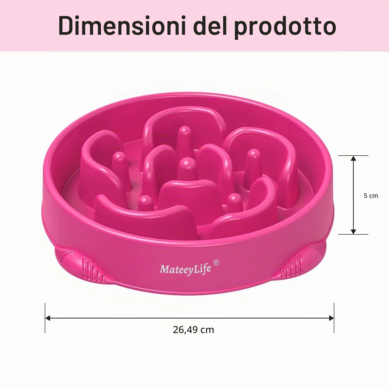 MateeyLife Ciotole per cani alimentazione lenta, anti-soffocamento e antiscivolo, labirinto per razze grandi, 4 tazze, viola - immagine 3