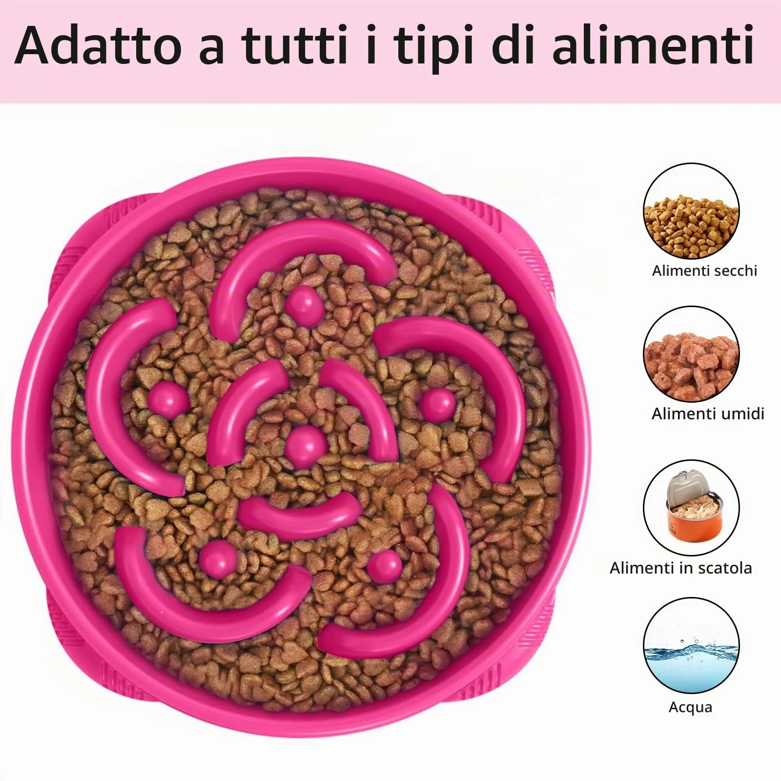 MateeyLife Ciotole per cani alimentazione lenta, anti-soffocamento e antiscivolo, labirinto per razze grandi, 4 tazze, viola - immagine 6