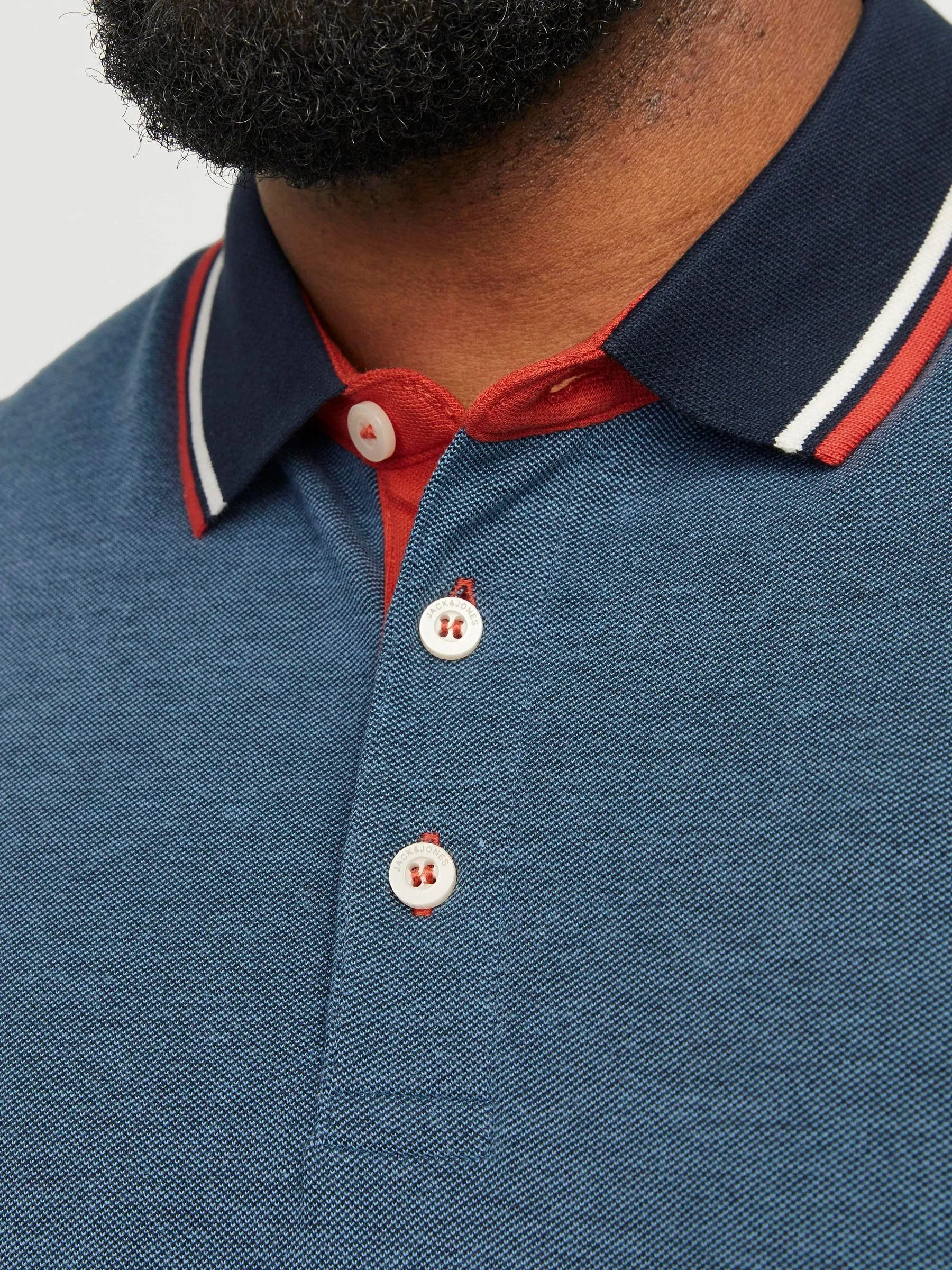 Jack & Jones Jjepaulos Polo SS Noos Pls - Denim Blue - 3XL Plus - immagine 7