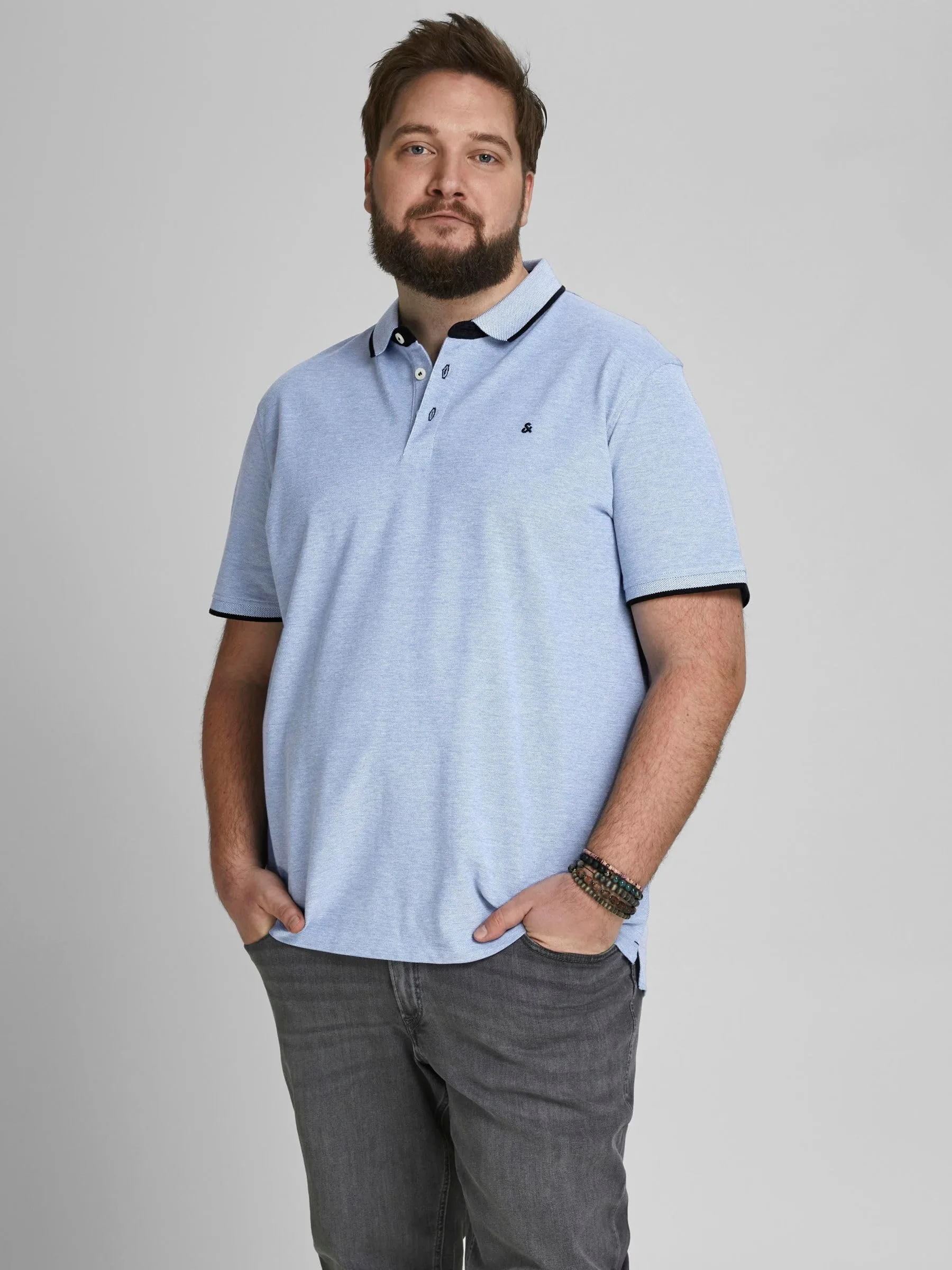 Jack & Jones Jjepaulos Polo Shirt - Blu (Bright Cobalt Detail: PS) - 5XL - immagine 2