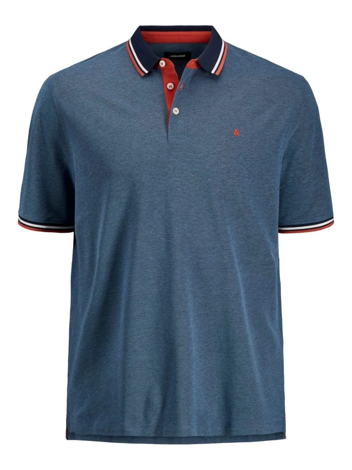 Jack & Jones Polo Uomo Jjepaulos Ss Noos, Blu Denim, 8XL - immagine 1
